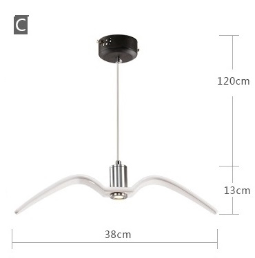 Đèn thả cánh chim hải âu thân trắng kiểu C TH246