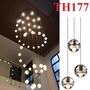 Bộ đèn chùm bocci TH177, mâm hình tròn inox gương trắng, gồm 45 quả thả xoắn ốc, KT(mm): D1000 x H3800. Đã bao gồm bóng G4_1.5W