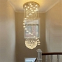 Đèn chùm pha lê thả thông minh PL021D, đèn dimmer 3 màu có điều khiển xa, mâm tròn inox gương trắng, KT(mm): D1500 x H3000