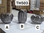 Đèn thả TH503 dáng B chao thủy tinh khói, đui đen, E27x01. KT(mm):