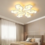 Đèn led mâm DM064, 6 cánh, 3 chế độ ánh sáng dimmer và điều khiển xa, khung trắng . KT(mm) : D600 x 100
