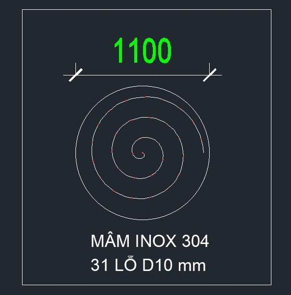 Đế tròn inox gương vàng D1100 theo thiết kế, 31 lỗ bóng D10mm