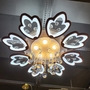 Đèn led mân DM059, 8 cánh cafe, KT(mm); D800*H150, đèn led 3 màu, có Dim, có ĐKTX