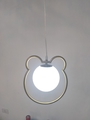Đèn thả thân mạ đồng vàng mickey TH427 , chao thủy tinh đục D150 ,G9 x01 , KT(mm) : 350x350.