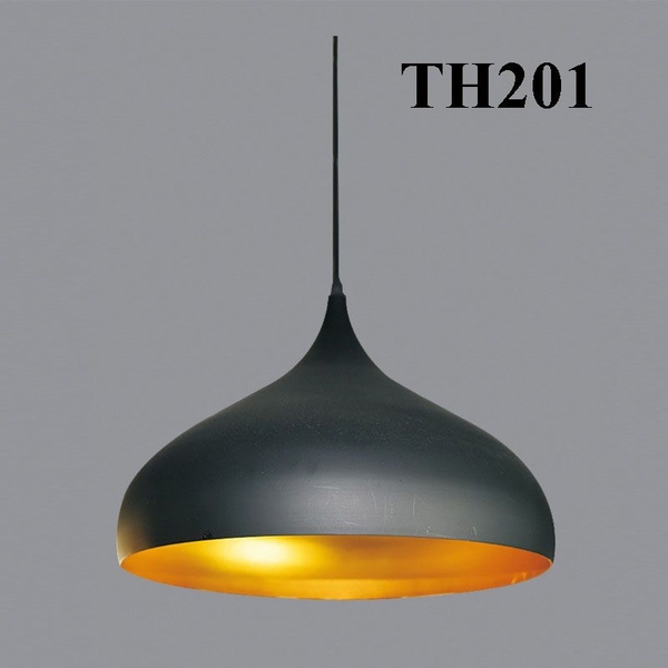 Thả đơn chao giọt nước đen lòng vàng chanh, E27x01, mã TH201, KT (mm): D320
