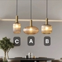 Đèn thả thủy tinh hổ phách kiểu C đèn thả TH342, E27 x 1, KT(mm): 200