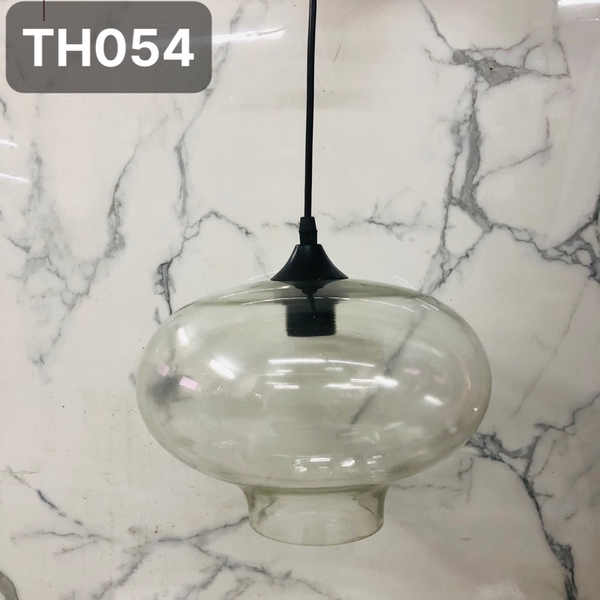 Đèn thả thủy tinh trắng TH054, E27 x 1, KT(mm): 280 x 200