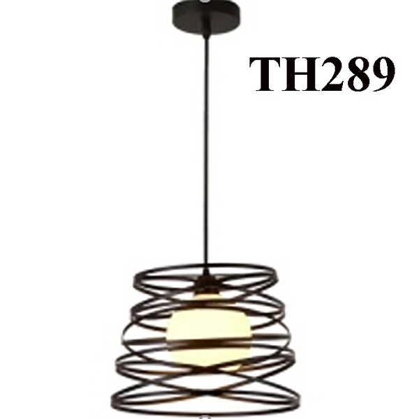 Đèn thả rọ sắt thân đen, đui E27x1(chưa bóng)_TH289 Kích thước: 360x360x250mm