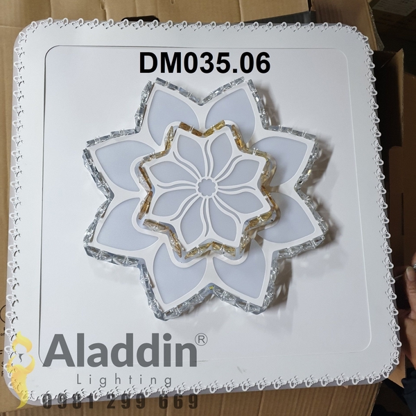 Đèn led mâm hoa hình vuông DM035.04V, KT(mm) : D500