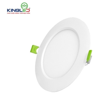 Đèn led âm trần Kingled 09W/90, đổi màu, mặt trắng, KT(mm):  Ø118*30