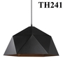Thả đơn chao đa giác đen lòng vàng (thiếu bộ đế), E27x01, mã TH241, KT (mm): D250