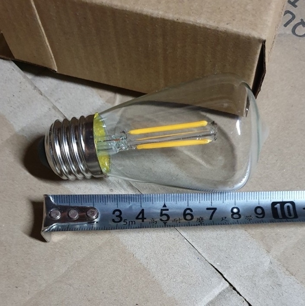 Bóng đèn ST48 led sợi 4W, thủy tinh trắng, đui E27, ánh sáng vàng