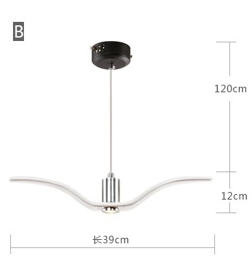 Đèn thả cánh chim hải âu thân trắng kiểu B TH246