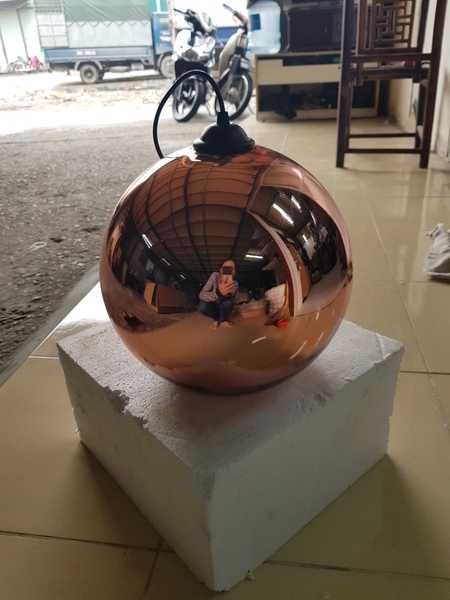 Đèn thả thủy tinh hở đáy màu đồng TH093, E27 x 1, KT(mm): 250