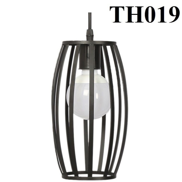 Đèn thả rọ sắt thân đen, đui E27x1(chưa bóng)_TH019 Kích thước: mm