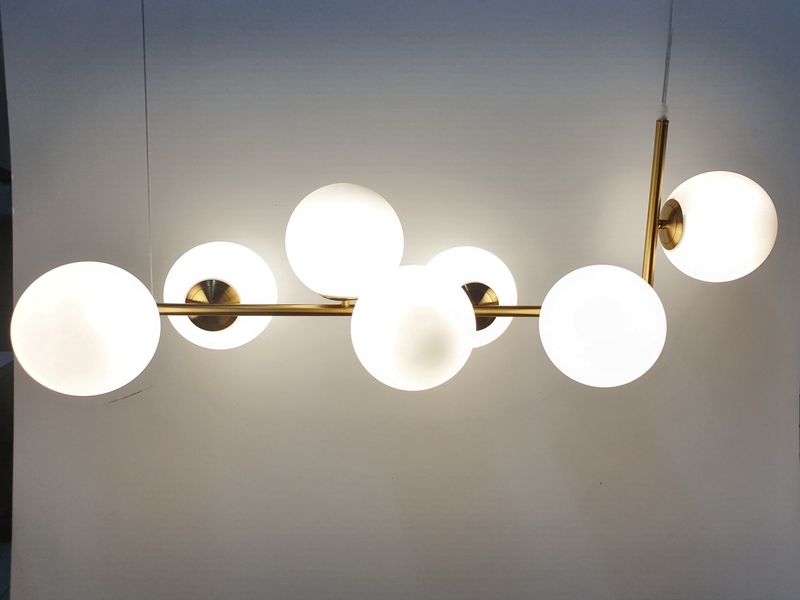 Đèn thả Nordic chao thủy tinh đục D150 đui G9x7(chưa bóng)_TH423 Kích thước: 800x350mm