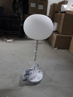 Đèn bàn BA210, chao thủy tinh đục D250mm, thân màu bạc, đui E27*01