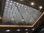 Đèn chùm pha lê thả thông minh PL007 lượn sóng, mâm inox gương trắng hình chữ nhật, 2380 dây móc vòng, 112 mắt COB, KT(mm): L4200 x W2000 x H1300