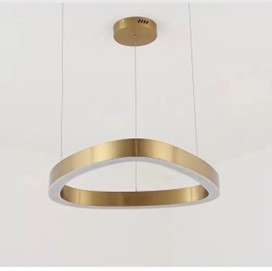 Đèn thả vòng  inox mạ đồng TH421 , tích hợp led , 3 chế độ ánh sáng , có ĐKTX, KT(mm) : 400x400x55