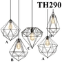 Đèn thả rọ sắt thân đen, đui E27x1(chưa bóng)_TH290 Kích thước: 320x320x380mm