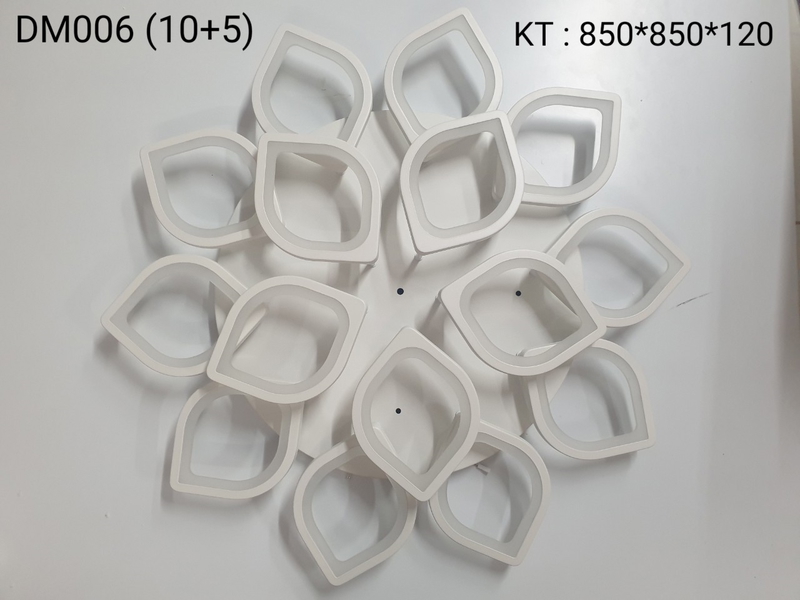 Đèn led mâm DM006/10 +5 (1269 /10+5), 3 chế độ ánh sáng và điều khiển xa, khung trắng , KT(mm) : 850x850x120