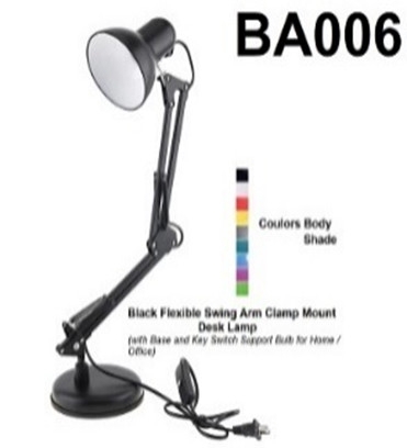 Đèn bàn kỹ thuật BA006 màu đen, thân KT(mm): 811, chao KT(mm): D136 x H130