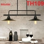 Đèn thả khung 2 bóng thân đen chao đen đui E27x2(chưa bóng)_TH109 Kích thước: 800x600mm