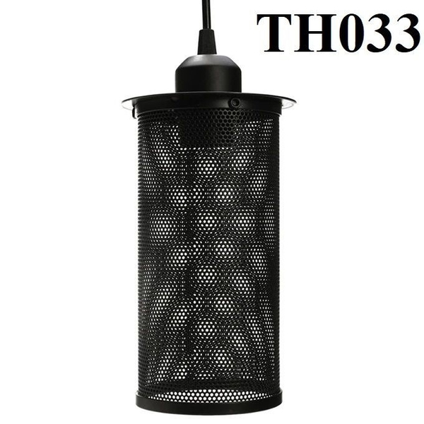 Đèn thả rọ sắt thân đen, đui E27x1(chưa bóng)_TH033 Kích thước: 100x250mm