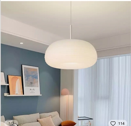 Đèn thả HD032, quả cầu nhựa trắng đục, tích hợp led 3000k, KT(mm): D500