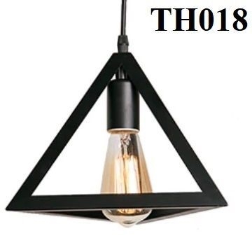 Đèn thả hình tam giác thân đen, đui E27x1(chưa bóng)_TH018 Kích thước: 200x200x200mm