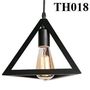 Đèn thả hình tam giác thân đen, đui E27x1(chưa bóng)_TH018 Kích thước: 200x200x200mm