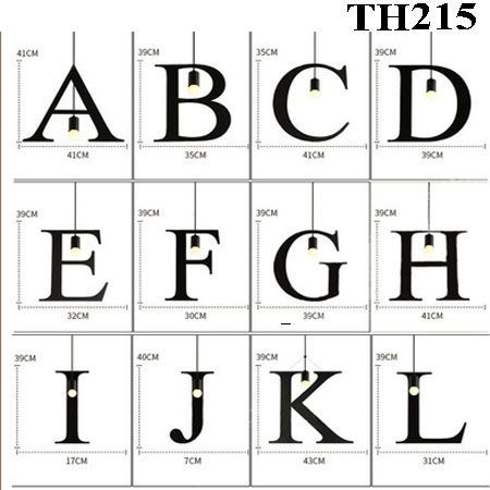 Đèn thả hình chữ cái: chữ X, thân đen_TH215