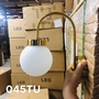 Đèn tường TU045, thân mạ đồng, G9x01, bóng cầu thủy tinh đục D120mm, KT(mm): L120 x W230 x H250