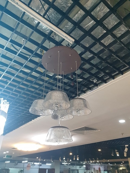 Đèn thả TH328.03, bộ 5 đèn đế tròn nâu