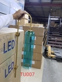 Đèn tường TU007 chao thủy tinh xanh + hợp kim mạ đồng vàng, E27 x 1, thân cao 760mm, chao D100 x H405mm, KT(mm): 