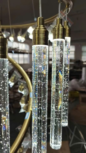 Bộ đèn thả thông tầng 474TH, Không mâm . KT(mm): D1500 × H4000.