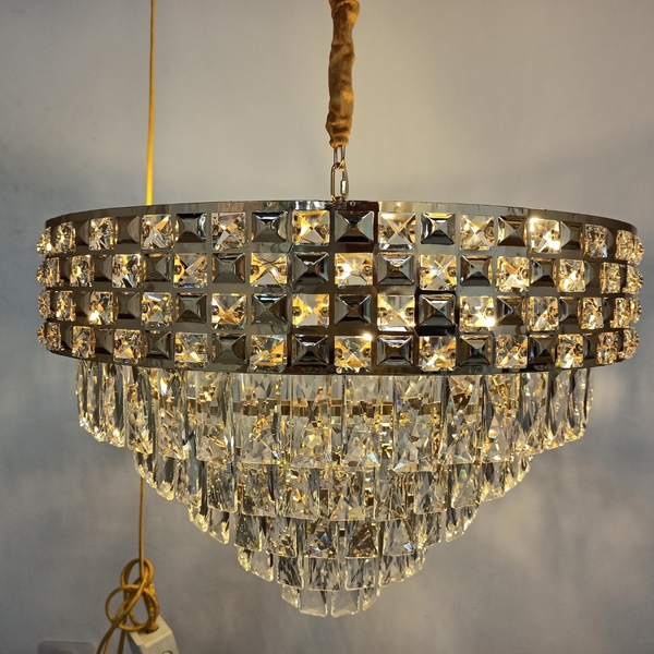 Đèn thả chùm pha lê tròn TH450.1 , E14 x13 , kích thước (mm) : D600