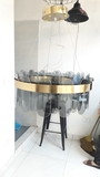 Đèn chùm Ring pha lê thân mạ đồng, pha lê khói, tích hợp led dimmer 3 màu, mã TH432.1A, KT (mm): D400