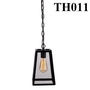 Đèn thả kính hình thang thân đen, đui E27x1(chưa bóng)_TH011 Kích thước: 140x80x260mm