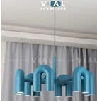 Đèn trang trí  nhựa ABS, 12 đui , màu xanh, KT(mm): D800x375