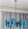 Đèn trang trí  nhựa ABS, 12 đui , màu xanh, KT(mm): D800x375