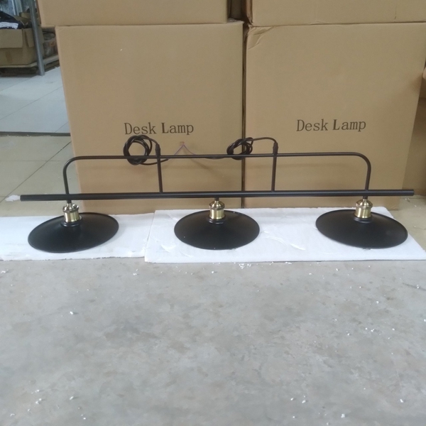 Đèn thả khung 3 bóng thân đen chao đĩa sắt đen nông phi 220 chụp đui đồng E27x3(chưa bóng)_TH113 Kích thước: 1200x680mm