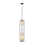 Đèn thả dọc TH525.1, chao thủy tinh vân trắng hình vuông, tích hợp led ánh sáng vàng, KT(mm): L130*W130*H600