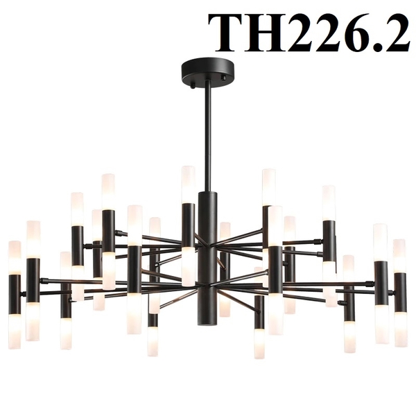 Đèn chùm thả hợp kim đen 40 bóng TH226, G4 x 40, KT(mm): 1000 x 650