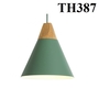 Thả đơn chao đui gỗ xanh, E27x01, mã TH387 A, KT (mm): D220x230