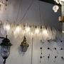 Đèn thả thân mạ đồng hình chữ nhật pha lê TH492, E14*08, 36lá thủy tinh đục, KT(mm): L800