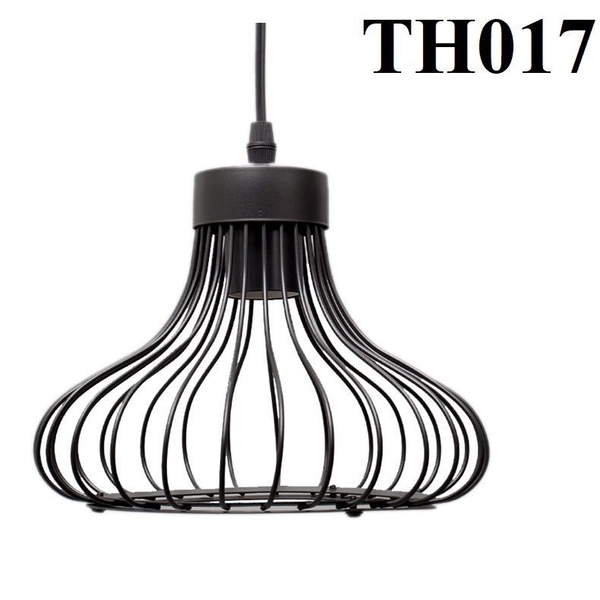 Đèn thả rọ sắt thân đen, đui E27x1(chưa bóng)_TH017 Kích thước: 220x220mm
