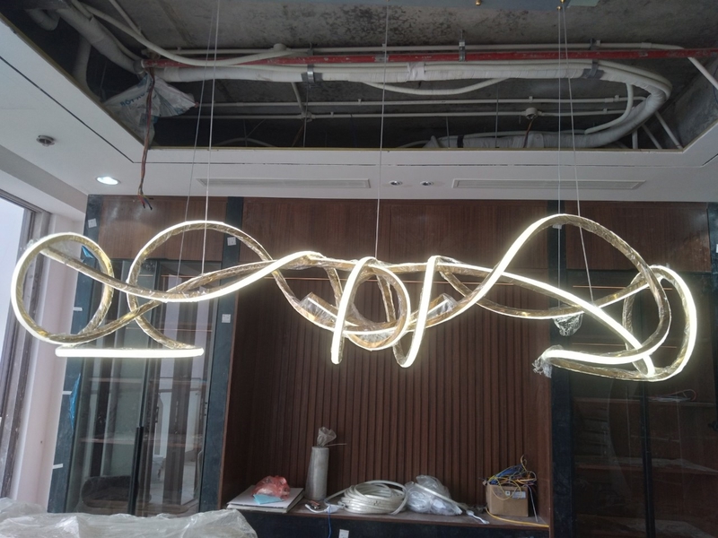 Đèn chùm thả bàn ăn TH522, chất liệu hợp kim, tích hợp led 3 màu, có ĐKTX, KT(mm): D1500xH400
