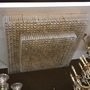 Đèn chùm pha lê thả thông minh PL024 gồm 2 tầng thanh lục giác D20 x H180mm, mâm inox gương vàng hình vuông, KT (mm): 1000 x 1000 x 400
