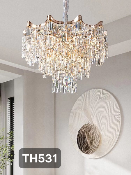Đèn chùm pha lê TH531, E14 x 11, KT(mm): D550
